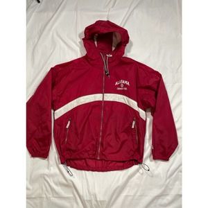 Alabama SEC Crimson Tide Half Zip Jacket Red White Nylon Medium